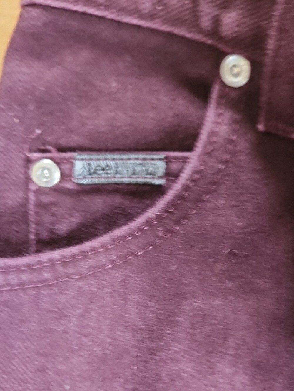 Vintage Lee Riveted Jeans in Deep Plum - Picture 5 of 8